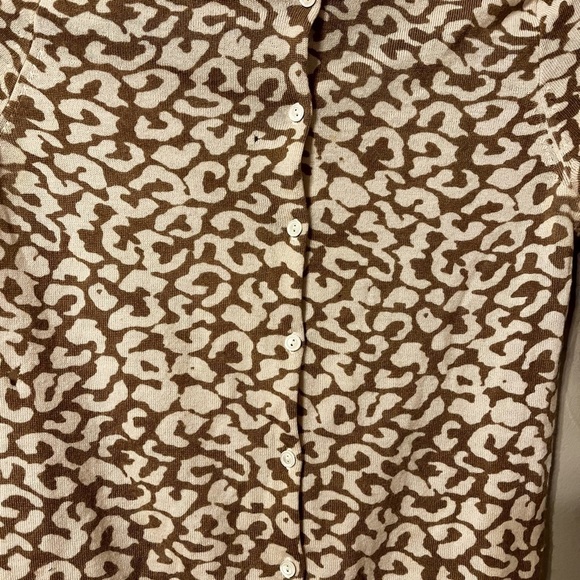 J. Crew Giraffe Print Cardigan 100% Merino Wool XS - Picture 6 of 6